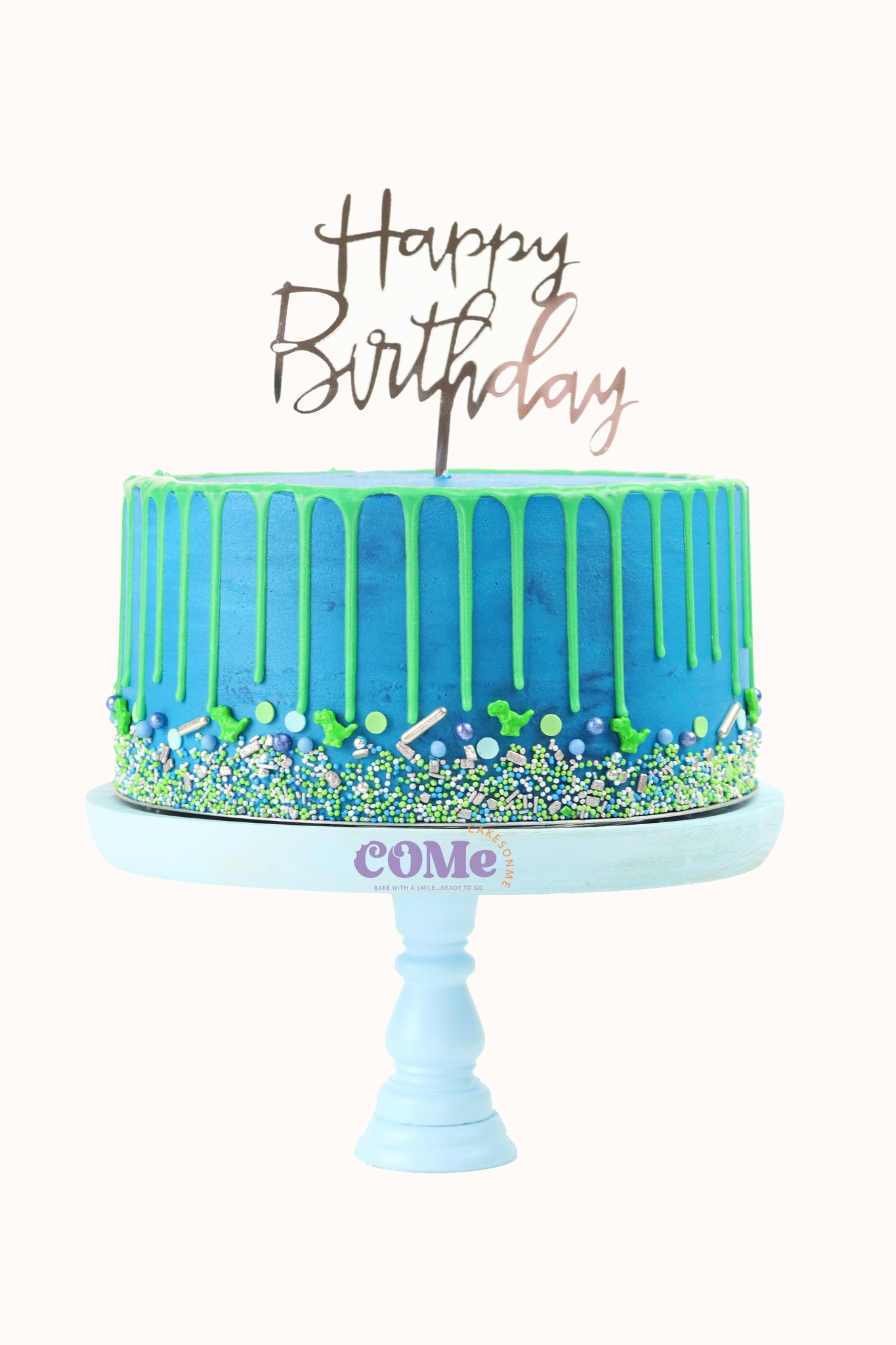 Blaue DinoParade BackBox Torte